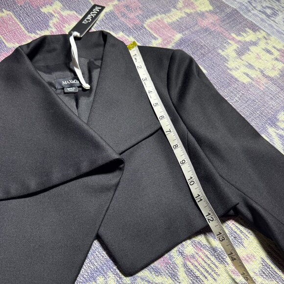 NWT MAX & CO Black Wool Blend Long Sleeve Crop Jacket Women's Size 4 - Picture 7 of 10